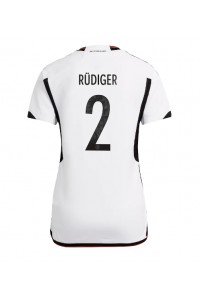 Saksa Antonio Rudiger #2 Jalkapallovaatteet Naisten Kotipaita MM-kisat 2022 Lyhythihainen